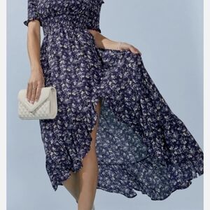 Francesca's Collections Navy Floral Maxi Dress